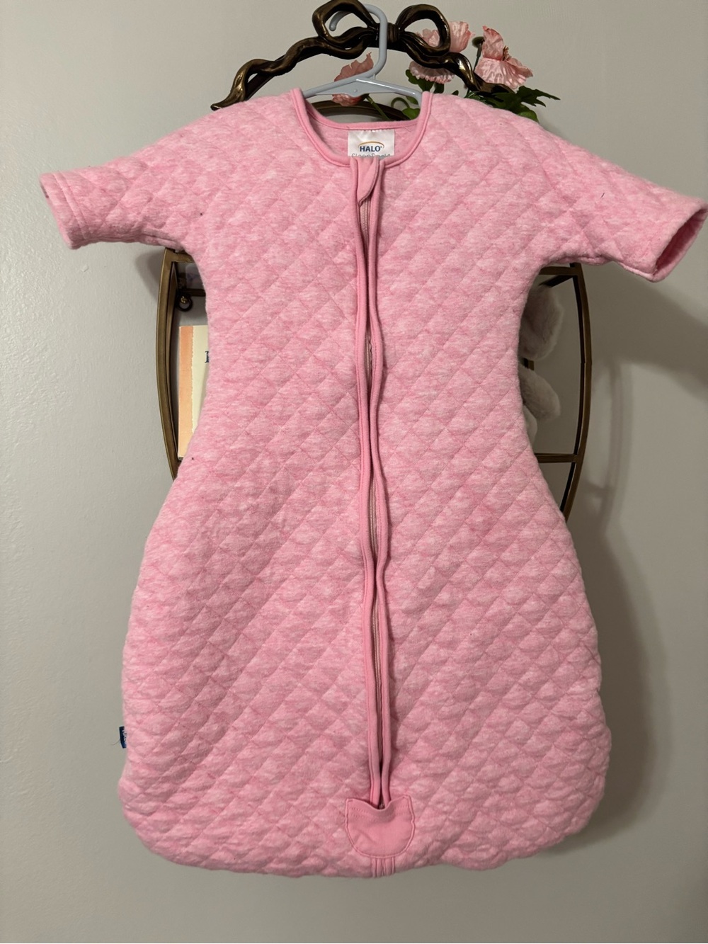 HALO Pink Quilted Sleepsack with Front Zipper